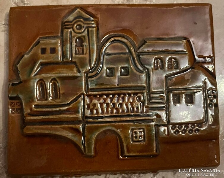 Fired glazed ceramic mural / Szentendre /