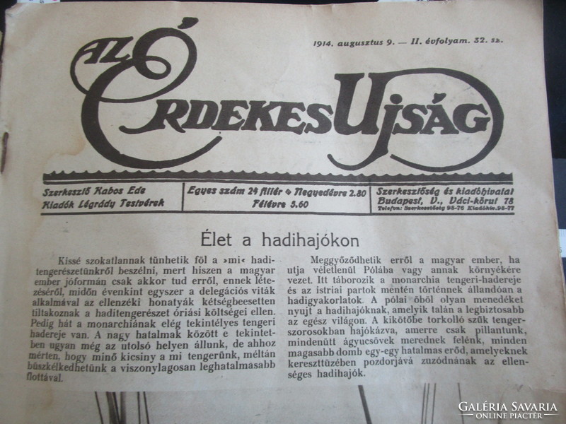 1914 The interesting newspaper i. World War II Budapest - sports rich imagery