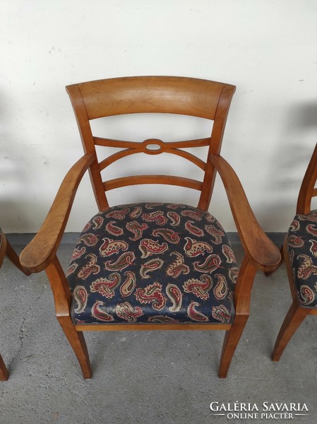 Antik bútor ülő garnitúra empire stílusú karosszék karfás karos szék kárpitozás kopottas 53 6850