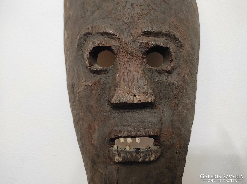 Antique African wooden mask Congo African mask damaged 100 drums 96 6765