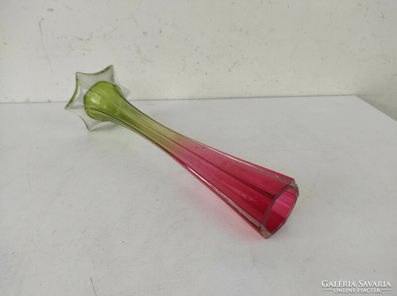Antik formatervezett színes üveg virág váza 59 6853
