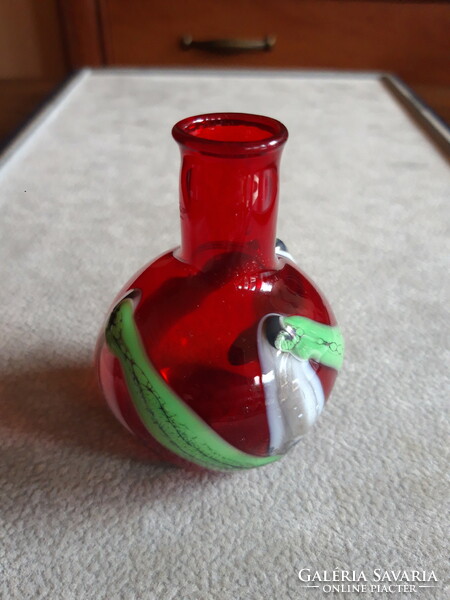 Small blown glass bottle