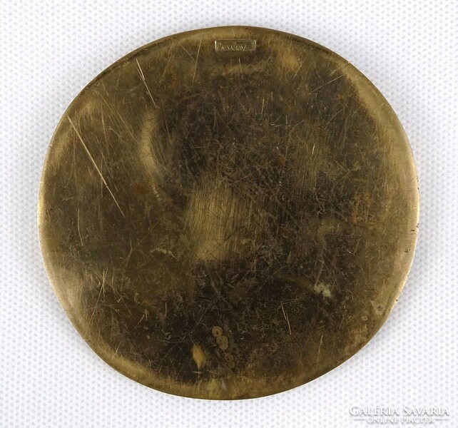1M115 Dévényi János : Művészi bronz plakett 9.3 cm