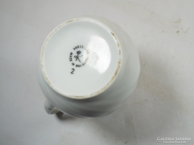 Retro régi porcelán kiöntő kis kanna kancsó tejkiöntő - magasság: 10 cm Bulgária bolgár gyártmány