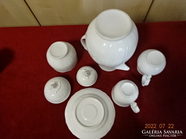 White coffee set from Hölóháza porcelain. His mark is 243. There are! Jokai.