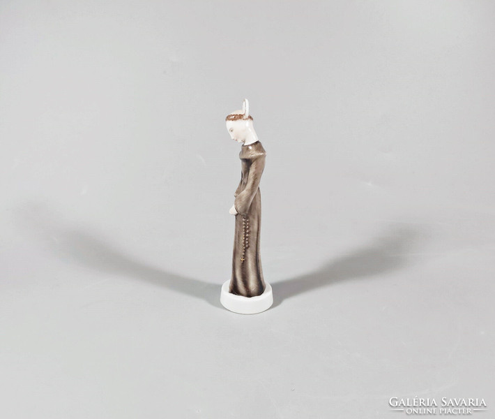 HERENDI, KERESZTÉNY SZENT, ANTIK KÉZZEL FESTETT PORCELÁN FIGURA, 12 CM., HIBÁTLAN ! (H021)