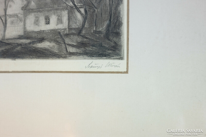 István Szőnyi (1894-1960): calvary. Etching, paper, marked, 20×23 cm