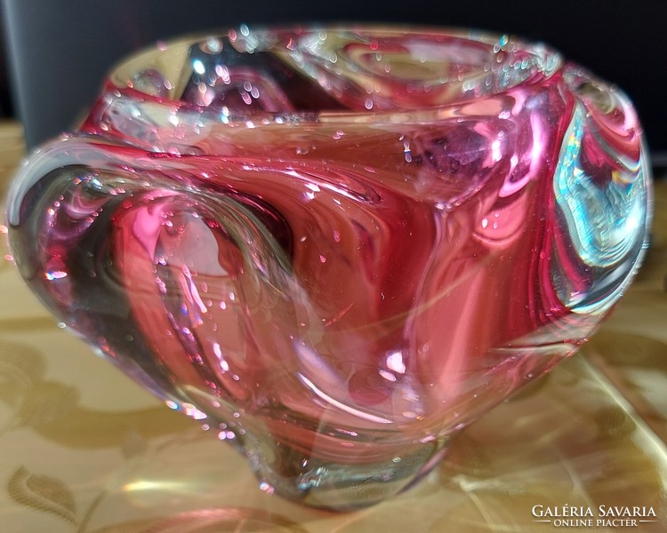 Old Czech glass vase by Josef Hospodka