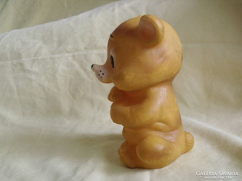 Old teddy bear beeping rubber toy whistling teddy bear rubber toy figure 17 cm