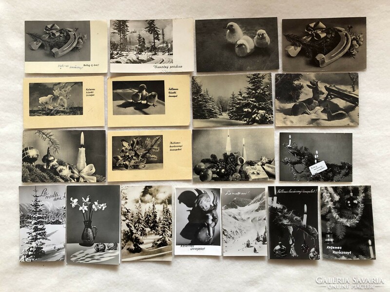 19 old mixed mini postcards, greeting cards -4.