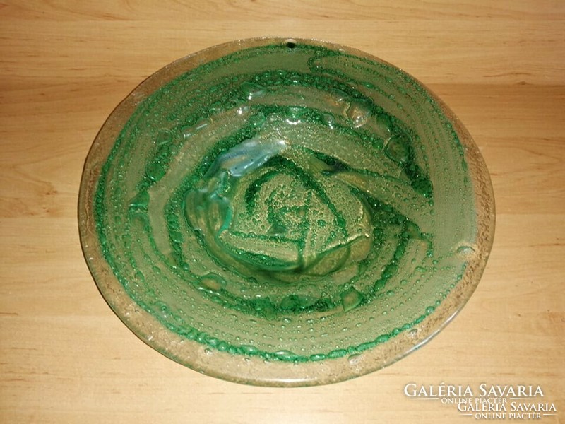 Murano green glass serving bowl centerpiece 29.5 cm