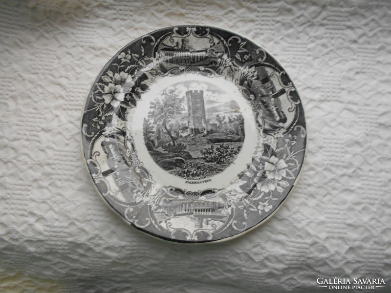 City view, landscape porcelain plate 17 cm