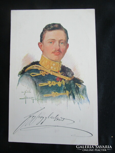 Arc. Károly, the last crowned king of Hungary, Habsburg, 1916, original photo sheet image