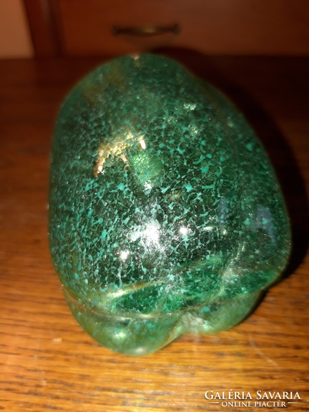 Large green blown glass pepper - decorative glass