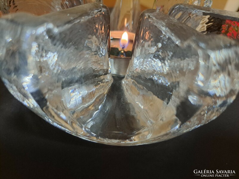 Ice glass candle holder/tea warmer