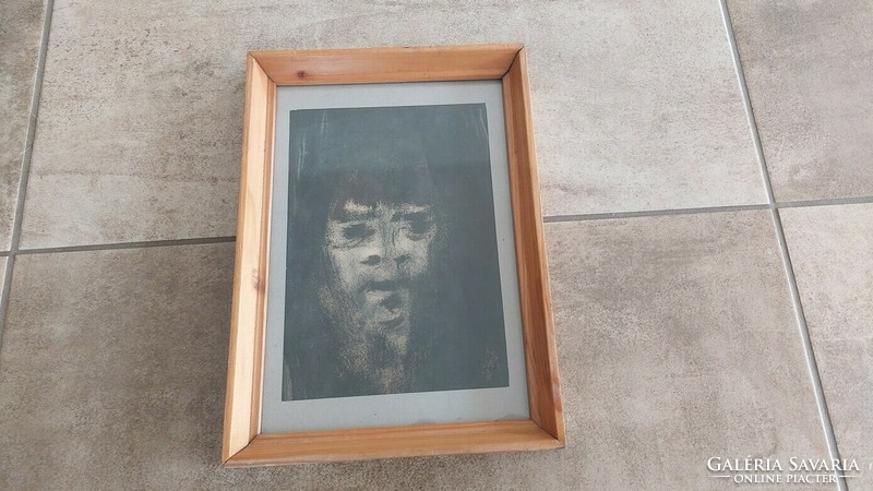 (K) awesome portrait painting with 32x23 cm frame