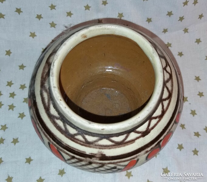 Folk ceramic vase, jug, 10 cm
