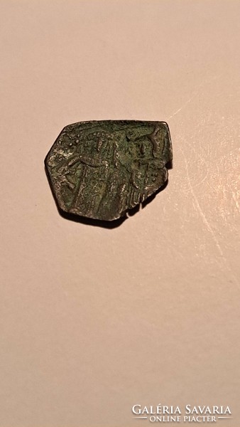 Byzantine bronze coin x. Century, with original patina.