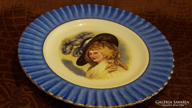 Art Nouveau lady portrait porcelain decorative plate (m3374)