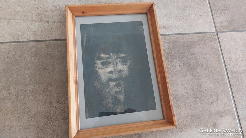 (K) awesome portrait painting with 32x23 cm frame