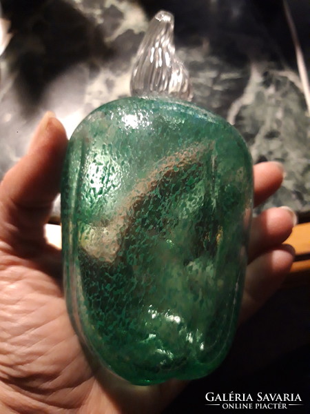 Large green blown glass pepper - decorative glass