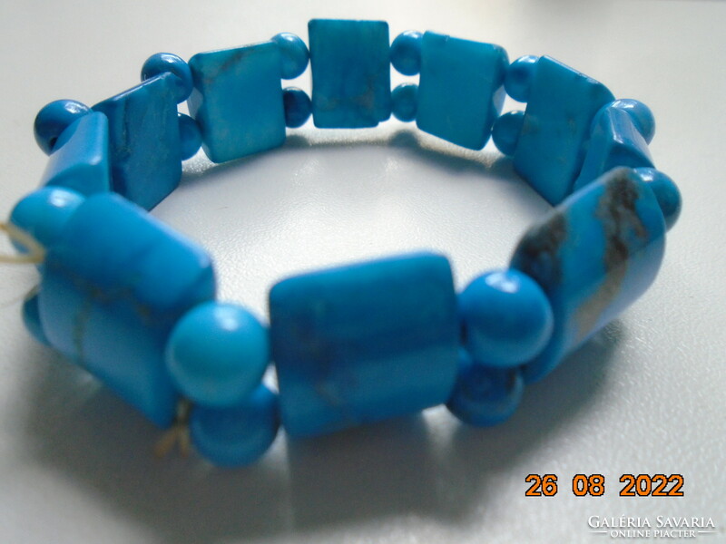 Polished turquoise mineral bracelet
