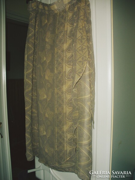 Silk, 100% selyem szoknya, 46-os bézs-sárga pasztell színű