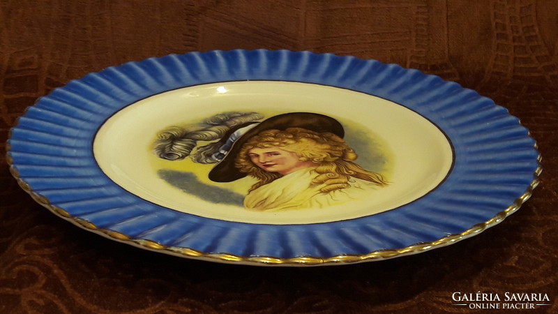 Art Nouveau lady portrait porcelain decorative plate (m3374)