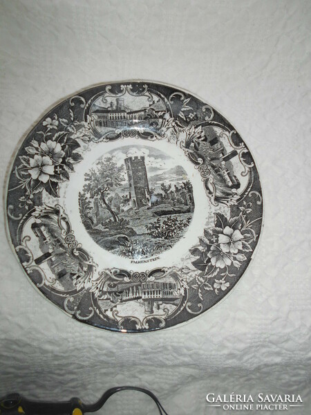 City view, landscape porcelain plate 17 cm