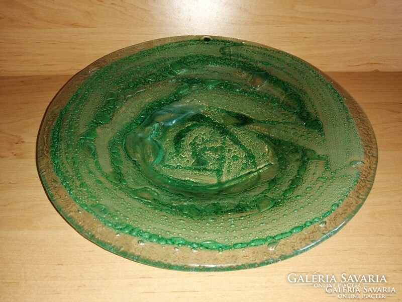 Murano green glass serving bowl centerpiece 29.5 cm