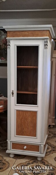 Narrow storage cabinet with tin German display case