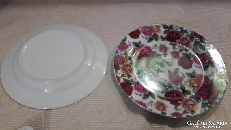 Rózsás porcelán tányér 1db