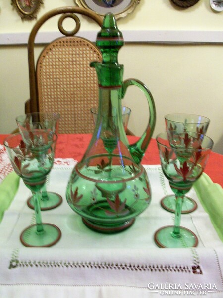 Beautiful hand painted drinking set with beautiful glass stopper