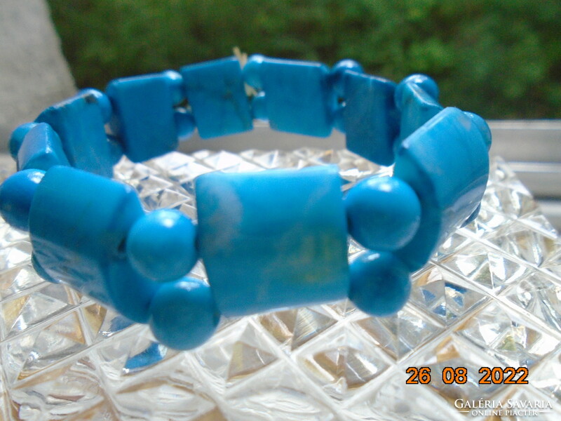 Polished turquoise mineral bracelet
