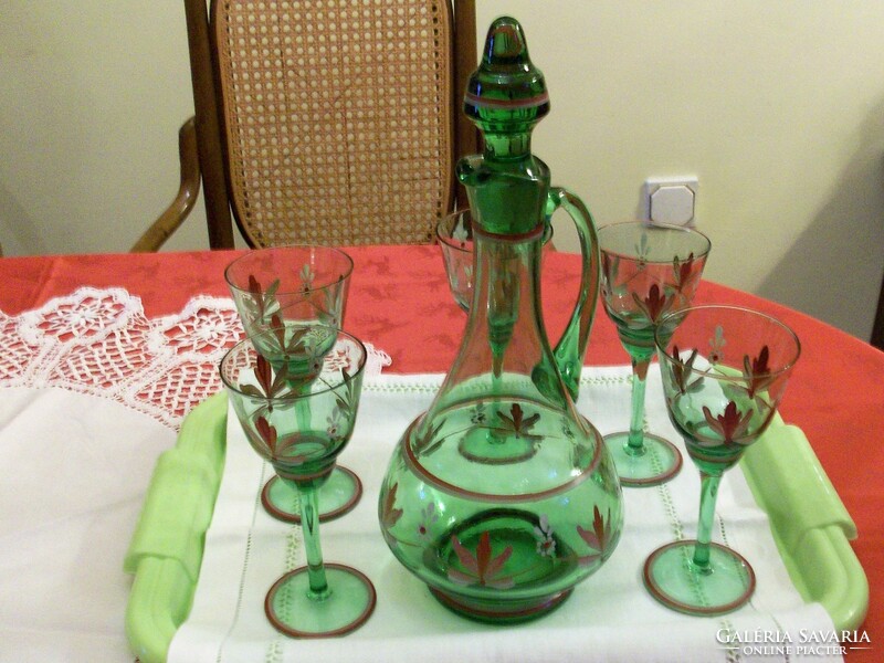 Beautiful hand painted drinking set with beautiful glass stopper