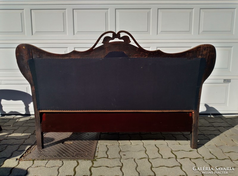 Antique sofa made around 1860, with retro upholstery