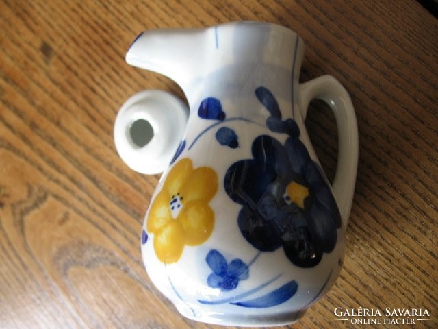 Small blue, yellow floral jug and bowl together