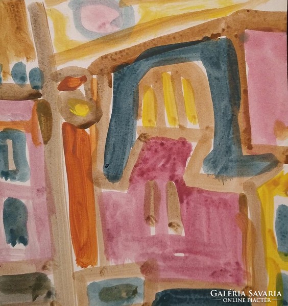 Miklós Csepeli németh: big city houses - watercolor
