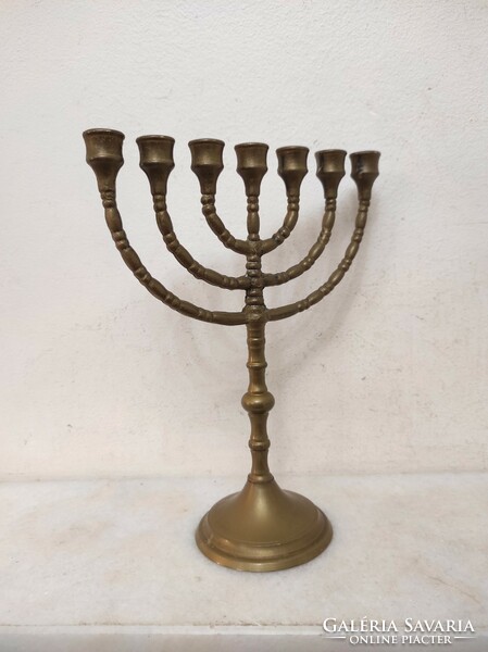 Antique patinated brass menorah menorah Jewish candle holder 7 branch copper candle holder 328 6813