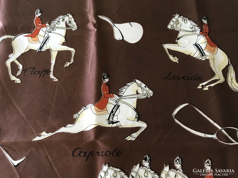 Viennese shawl with motifs of the Spanish riding school, 67 x 67 cm