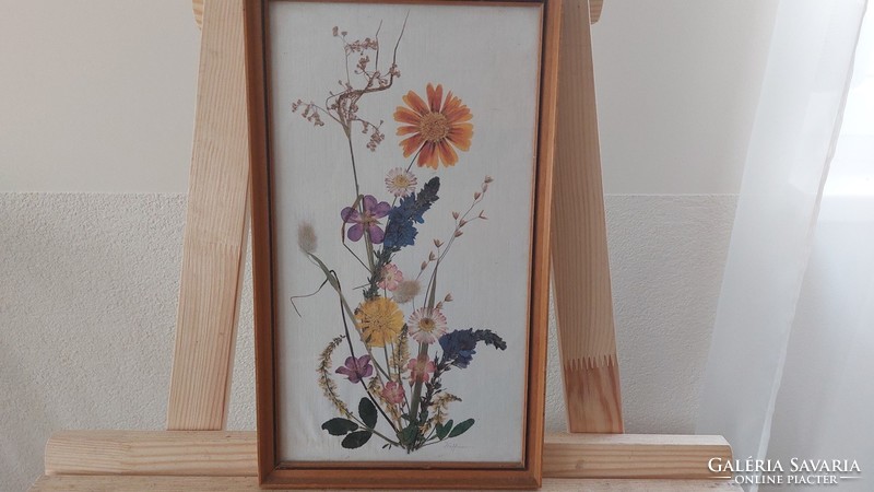 (K) glued still life picture with 19x34 cm frame