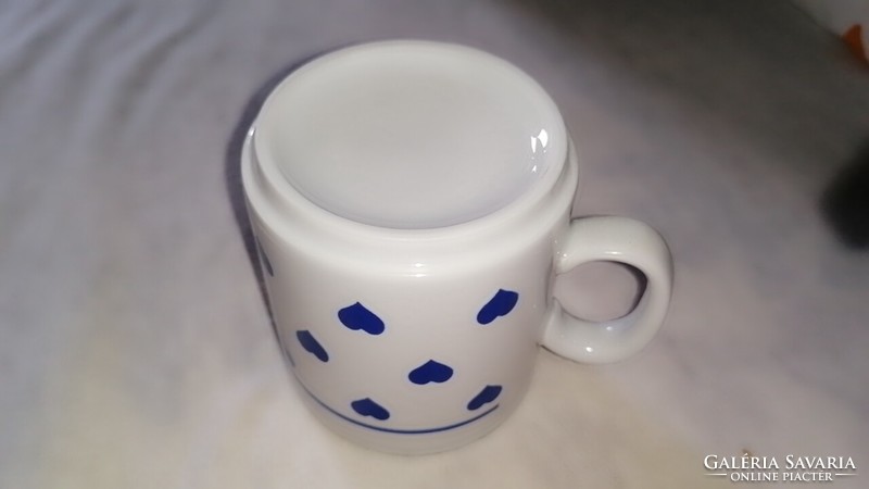 Kékszívecskés Zsolnay csésze, bögre 19.