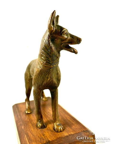 German shepherd dog bronze statue