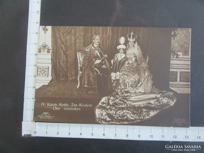 Coronation Buda 1916 iv: King Károly's Queen Zita Otto Heir to the Throne contemporary photo sheet Schumann photo