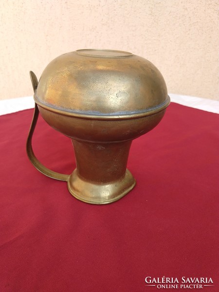 Large thick-walled copper ram, jug.. 17 Cm,, 1.1 kg..