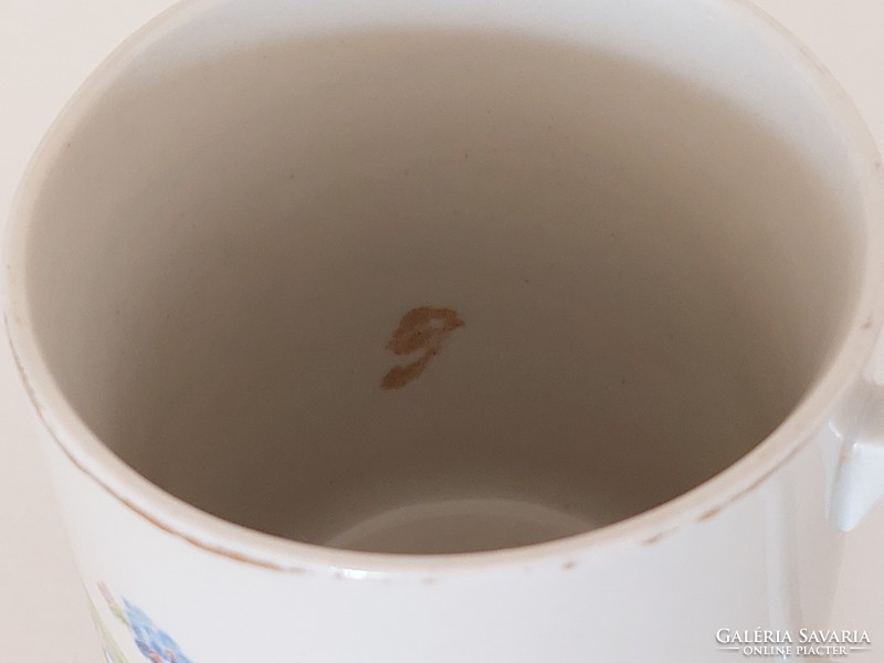 2 db régi Zsolnay porcelán bögre nefelejcs mintás teás csésze