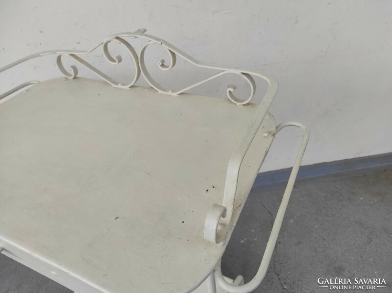 Antik fürdőszoba kórház orvos bútor mosdó asztal fehér fém mosakodó állvány 711 6837
