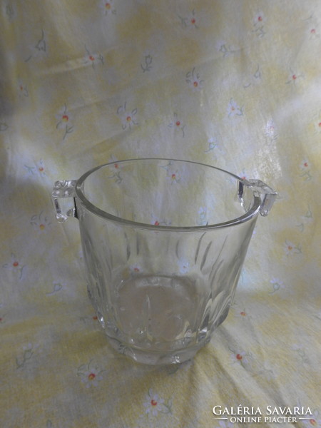 Old glass ice bucket