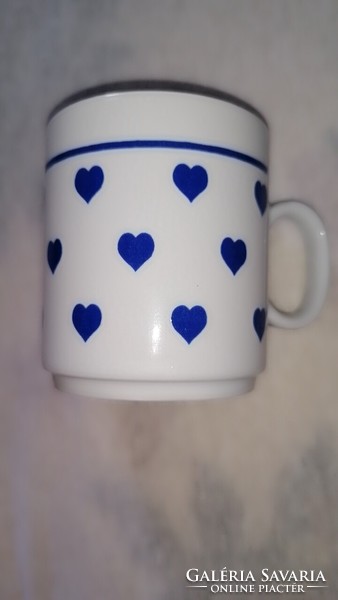 Kékszívecskés Zsolnay csésze, bögre 19.