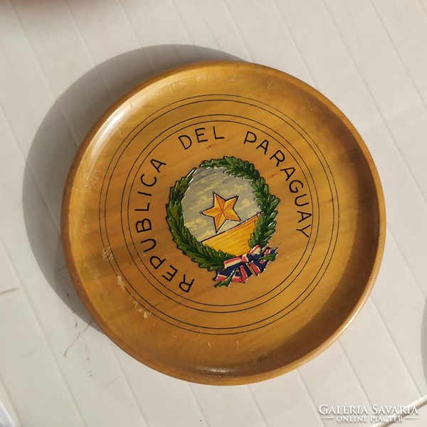 Painted wooden wall plates with coats of arms of South American countries for sale! 6 Pcs